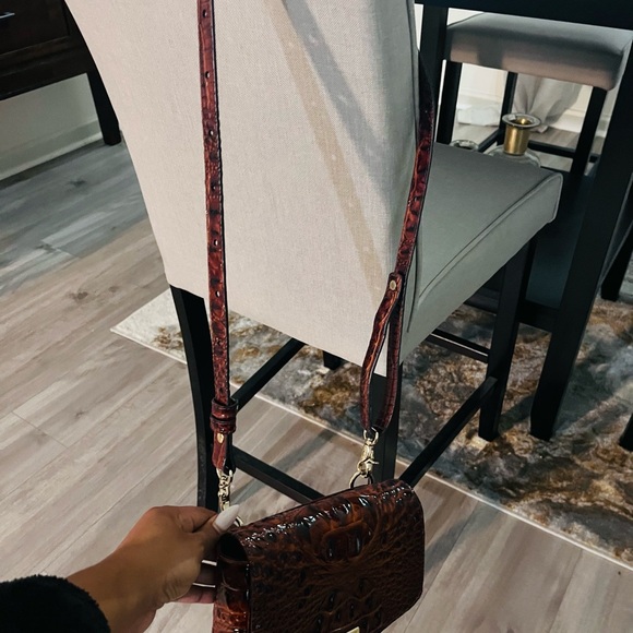 Brahmin Burgundy Croc-Embossed Crossbody Bag - Picture 3 of 3